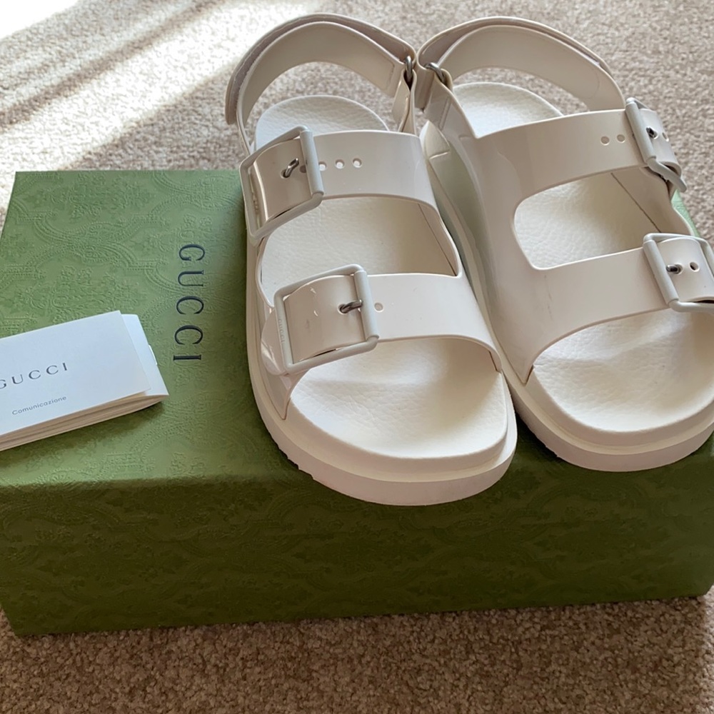 Gucci Cream Sandals with Chunky Platform